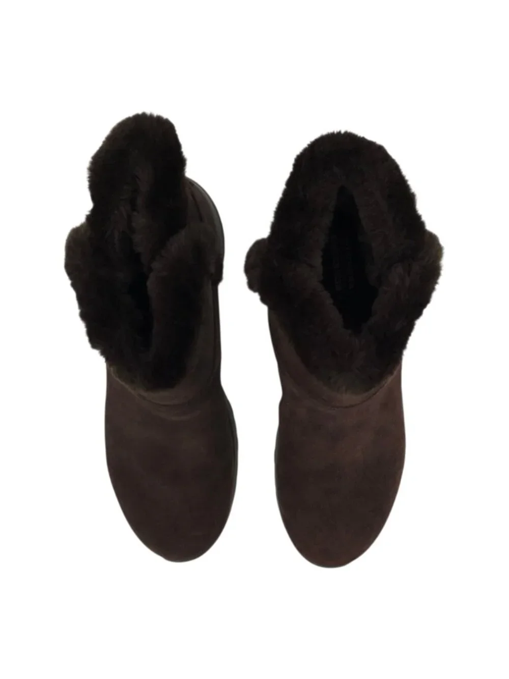 Skechers On The GO Joy Bundle Up Boots Sz 10 Brown Suede Faux Fur Ankle Bootie